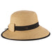 Split Brim Sun Hat with Straw Bow - Scala Collection Hats Wide Brim Hat Scala Hats LP170-TT Toast Medium (57 cm) 