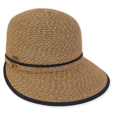 Women's Straw Brim Cap with Infinity Loop - Sun 'N' Sand Hats Facesaver Hat Sun N Sand Hats HH3100B Black Tweed OS