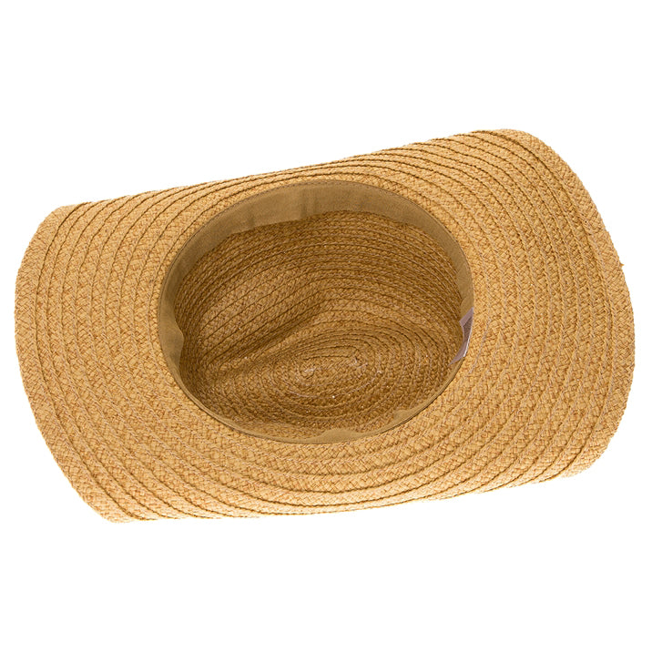 Straw Cowboy Hat with Gem Band UPF 50+ Sun Protection Wide Brim Straw Cowboy Hat with Rhinestone Gem Band - Boardwalk Hats  main image 3