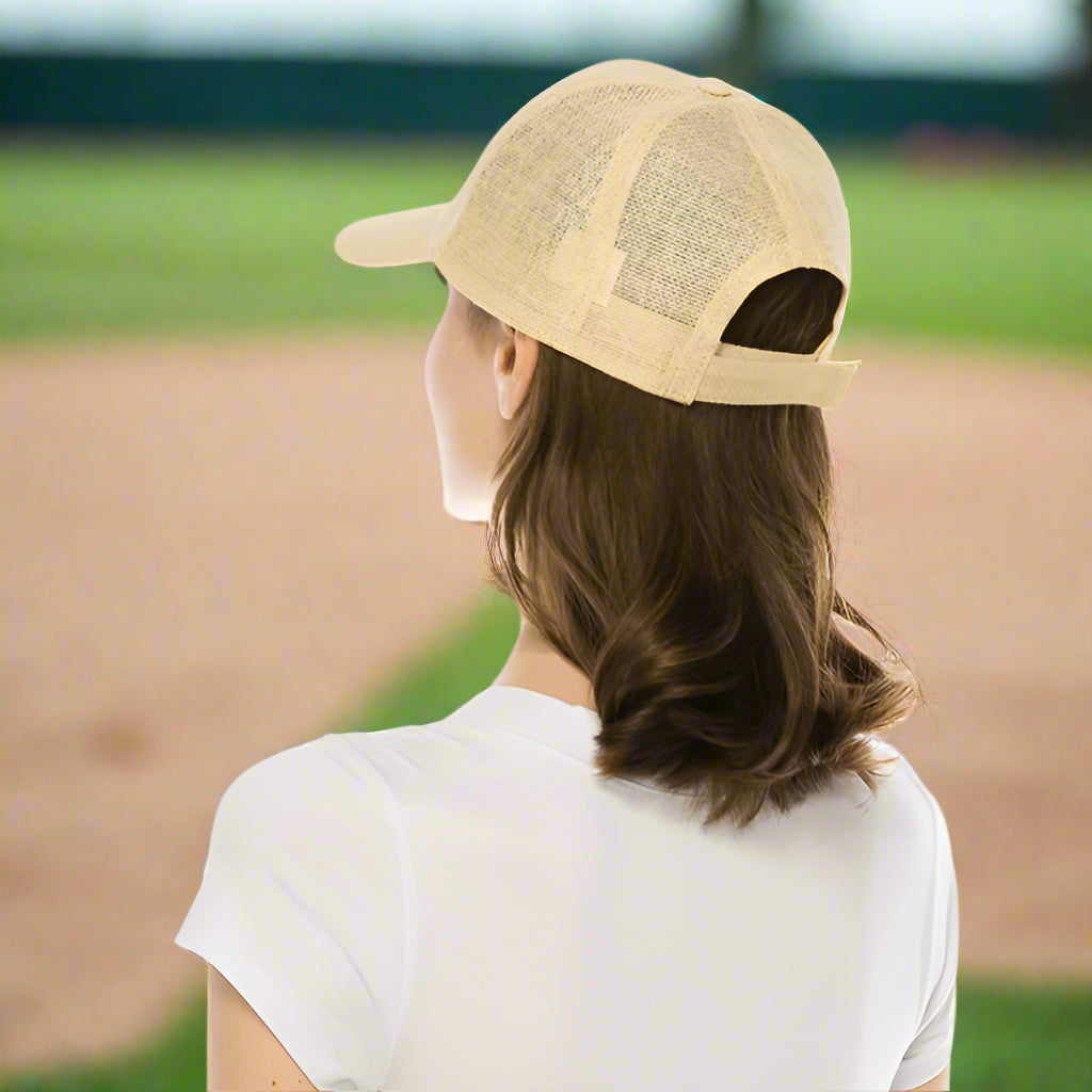 Straw Mesh Baseball Cap - Boardwalk Style Cap Boardwalk Style Hats