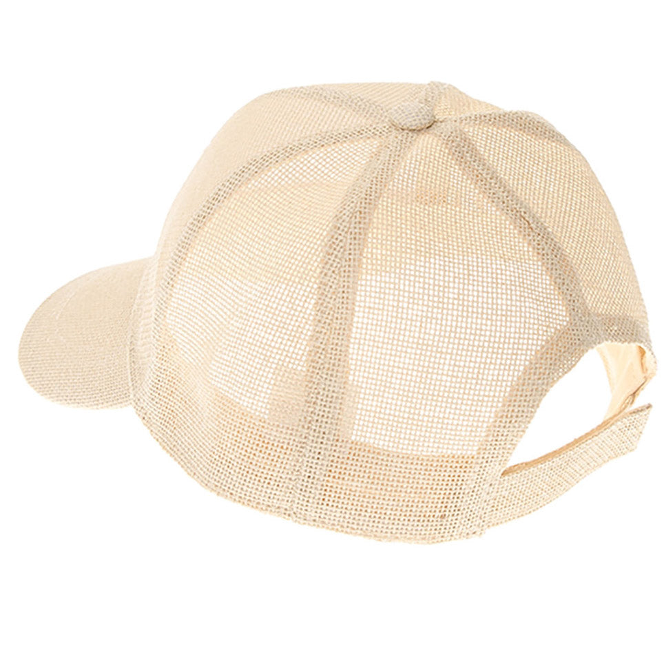 Straw Mesh Baseball Cap - Boardwalk Style Cap Boardwalk Style Hats