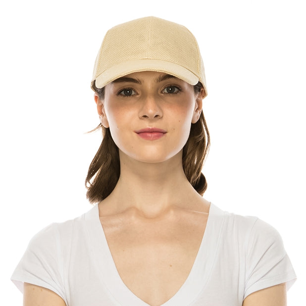 Straw Mesh Baseball Cap - Boardwalk Style Cap Boardwalk Style Hats