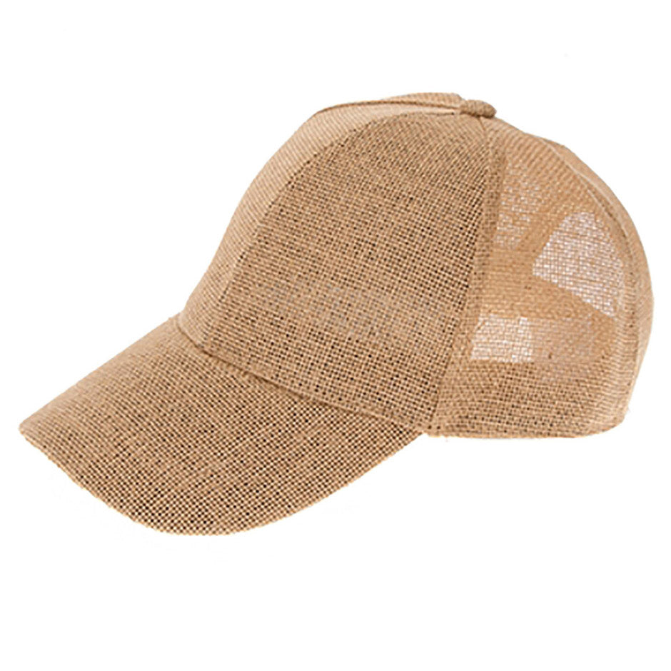Straw Mesh Baseball Cap - Boardwalk Style Cap Boardwalk Style Hats DA1960-TAN Tan OS