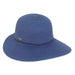 Straw Sun Hat with Leatherette Tie - Sun 'N' Sand Hats Wide Brim Hat Sun N Sand Hats HH2384E Navy OS (57 cm) 