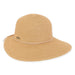 Straw Sun Hat with Leatherette Tie - Sun 'N' Sand Hats Wide Brim Hat Sun N Sand Hats HH2384B Tan OS (57 cm) 
