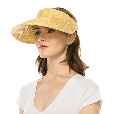 Straw Sun Visor with Slide Adjuster, Fits Small to Large Sizes - Boardwalk Style Visor Cap Boardwalk Style Hats    