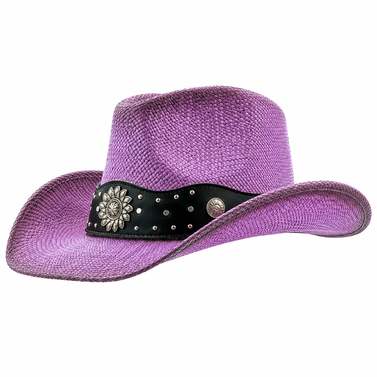 Straw Cowboy Hat with Rhinestone Sunflower Concho - Milani Hats
