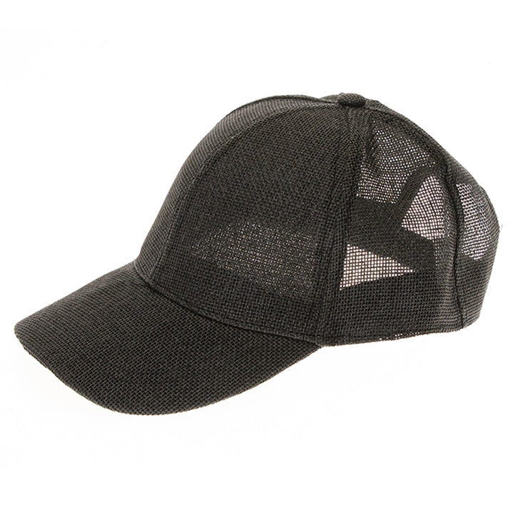 Straw Mesh Baseball Cap - Boardwalk Style Cap Boardwalk Style Hats DA1960-BLK Black OS