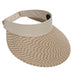 Straw Sun Visor with Fabric Band, 4" Bill, XS-L Size - Karen Keith Hats Visor Cap Boardwalk Style Hats BT88-TN Tan Tweed