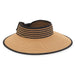 Striped Band Wrap Around Visor Hat - Sun 'N' Sand Hats Visor Cap Sun N Sand Hats HH2769B Tan  