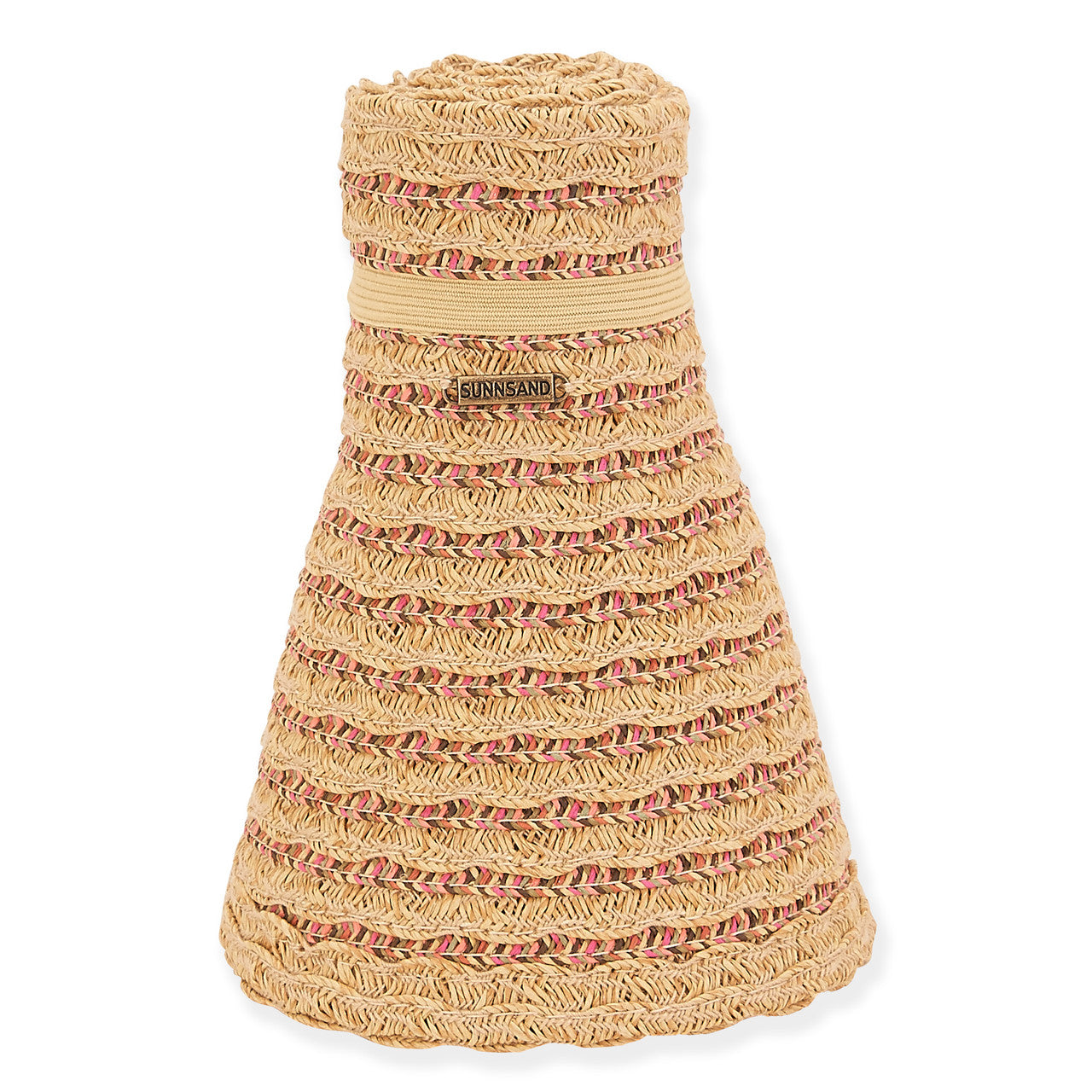 Striped Scalloped Wrap Around Visor Hat - Sun 'N' Sand Hats Visor Cap Sun N Sand Hats    