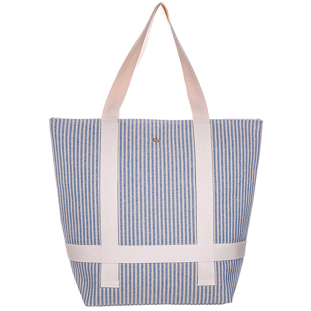 Striped Tote with Hat Carrying Strap Cappelli Straworld Bags