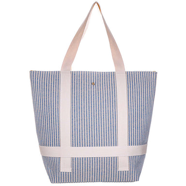 Striped Tote with Hat Carrying Strap - Cappelli Straworld Bags Bags Cappelli Straworld BAG1285-DENIM Denim  