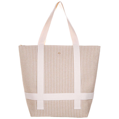 Striped Tote with Hat Carrying Strap - Cappelli Straworld Bags Bags Cappelli Straworld BAG1285-NAT Natural  