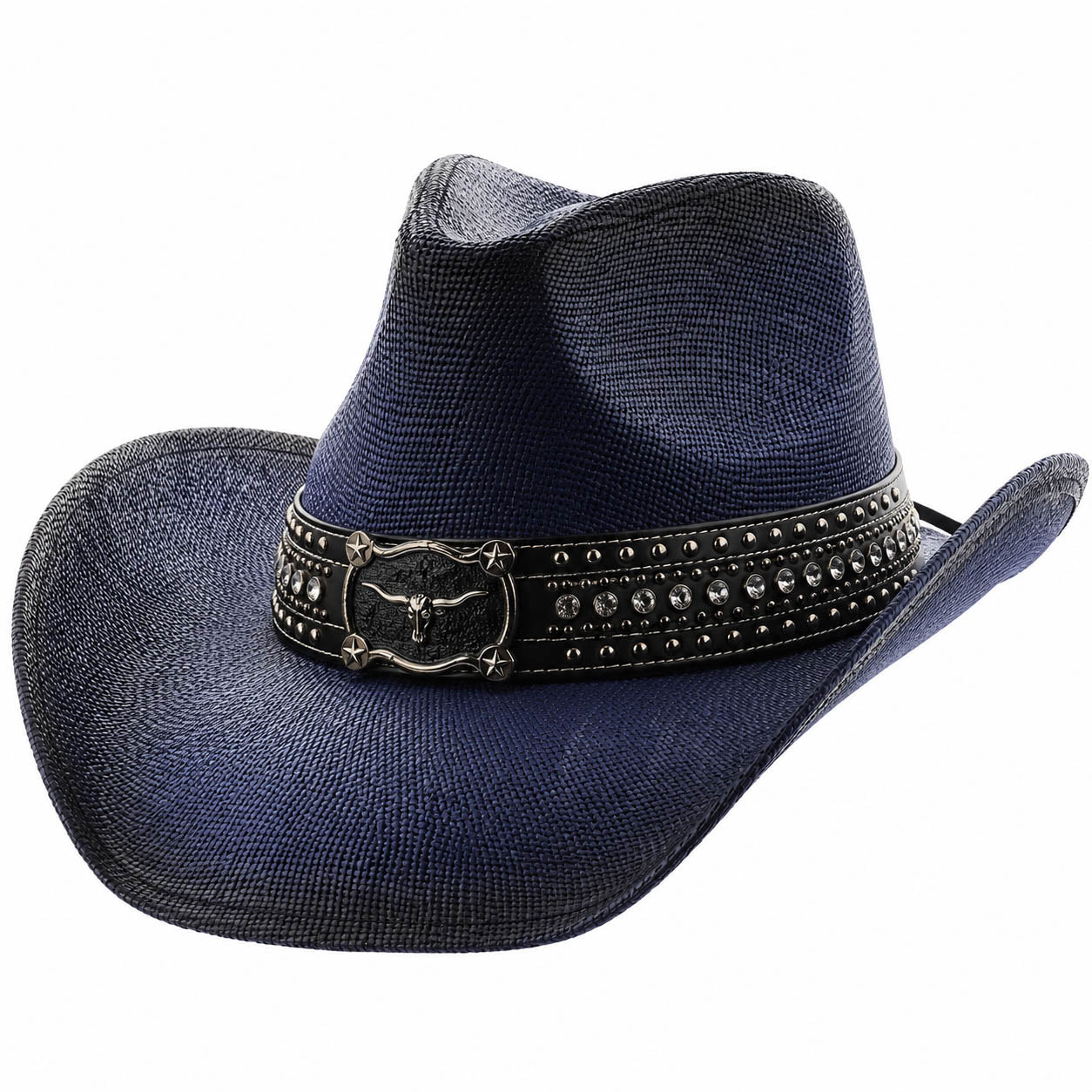 Studded Longhorn Western Straw Hat - Milani Cowboy Hats