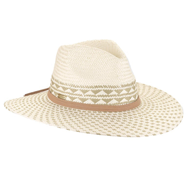 Stunning Wide Brim Ivory and Sage Safari Hat - Sun 'N' Sand Hats Safari Hat Sun N Sand Hats HH3629A Ivory Medium (57 cm)