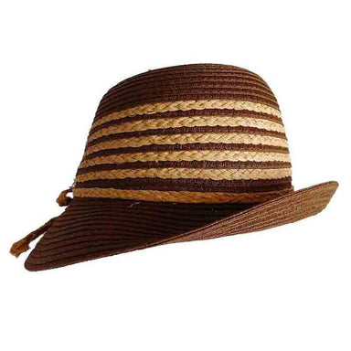 Summer Cloche Hat with Raffia Accent - DPC Outdoor Design, Cloche - SetarTrading Hats 