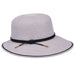 Narrowing Brim Sun Hat with Braided Leatherette Tie - Karen Keith Hats Wide Brim Hat Great hats by Karen Keith BT23J Grey Heather Medium (58 cm)