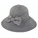 Sun Hat with Stitching Detail - Jeanne Simmons Hats Wide Brim Hat Jeanne Simmons Accessories js9208bk Black
