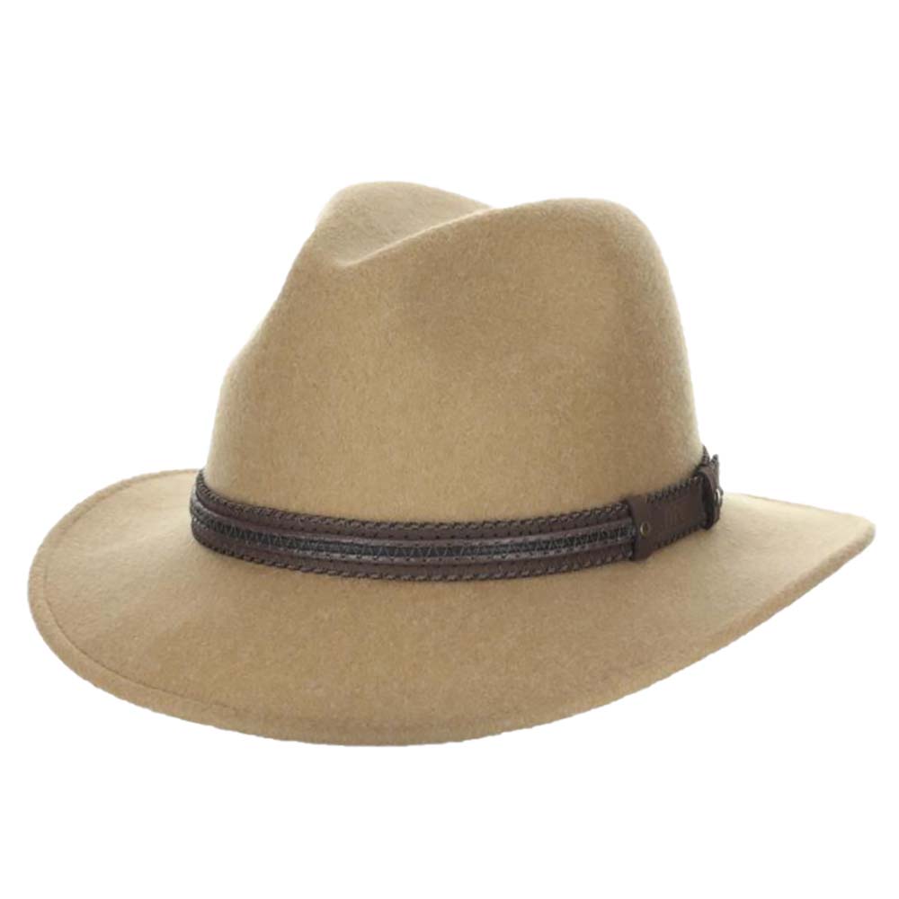 Tan ProvatoKnit Fedora for Men - DPC 1921 Hats Safari Hat Dorfman Hat Co. WP7-CAMEL4 Camel X-Large 