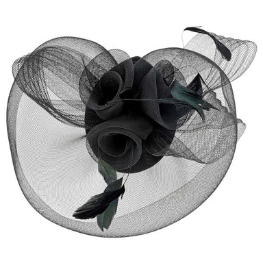 Triple Lily Veil Fascinator - Something Special Fascinator Something Special LA HTH2592-BLK Black  