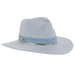 Tweed Safari Hat with Chiffon Band and Bling Accent - Sun'N'Sand Hats Safari Hat Sun N Sand Hats HH3500B Blue OS (58 cm)