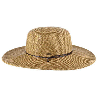 Tweed Summer Floppy Hat with Chin Strap - Scala Hats Wide Brim Sun Hat Scala Hats LP46bn Natural Tweed
