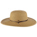 Tweed Summer Floppy Hat with Chin Strap - Scala Hats Wide Brim Sun Hat Scala Hats LP46bn Brown  