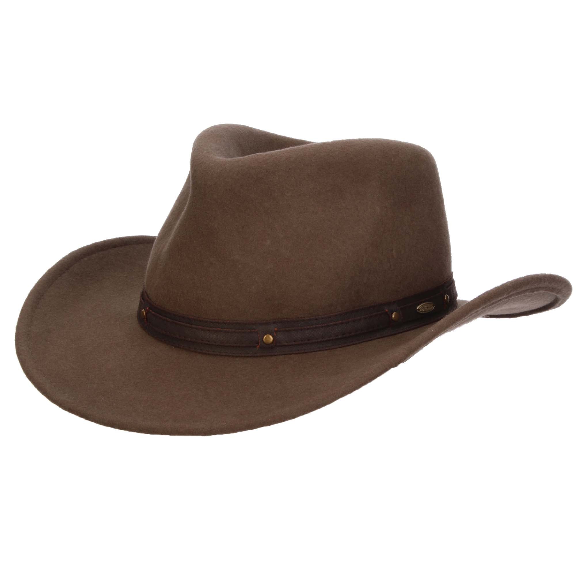 Twin Falls Crushable Wool Felt Outback Hat - Scala Hat, Safari Hat - SetarTrading Hats 