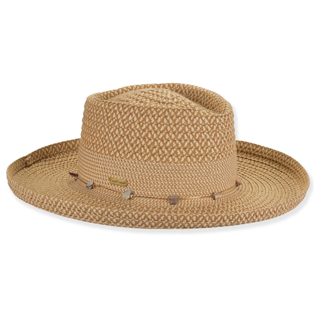 Two-Tone Straw Gambler Hat with Gold String - Sun 'N' Sand Hats ...