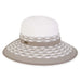 Two Tone Cross Hatch Pattern Backless Lounge Hat - Sun 'N' Sand Hats Facesaver Hat Sun N Sand Hats AD2710C White / Grey Large (59 cm) 