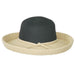 Two Tone Up-Brim Sun Hat - Jeanne Simmons Hats Kettle Brim Hat Jeanne Simmons JS8212 Black / Tan