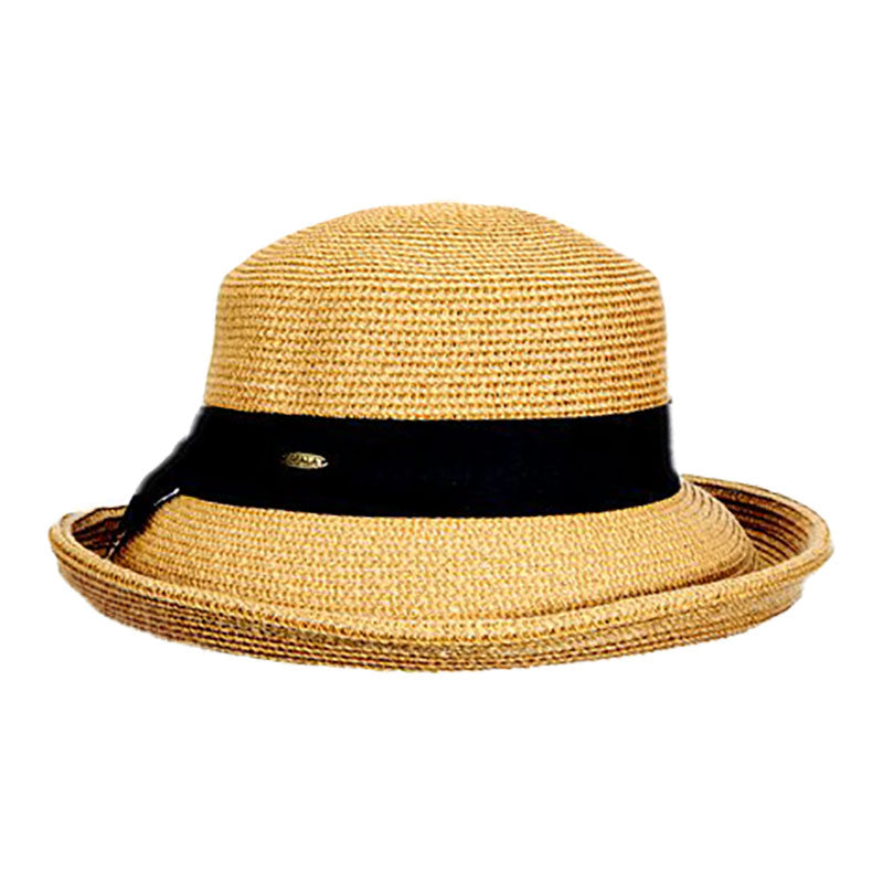 Up Turn Brim Summer Hat - Scala Collection Hats Kettle Brim Hat Scala Hats LP213-TOAST Tan