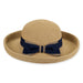 Up Turned Brim Straw Sun Hat with Bow - Sun 'N' Sand Hats Kettle Brim Hat Sun N Sand Hats HH3458A Natural Medium (57 cm)
