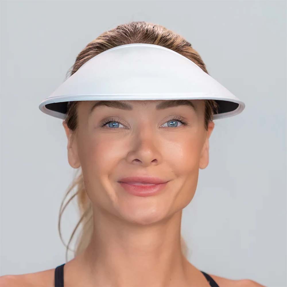 VELO No Headache® XL Lite Adjustable Strap Sun Visors in Solid Colors Visor Cap No Headache VELO-WHTwht White / White  