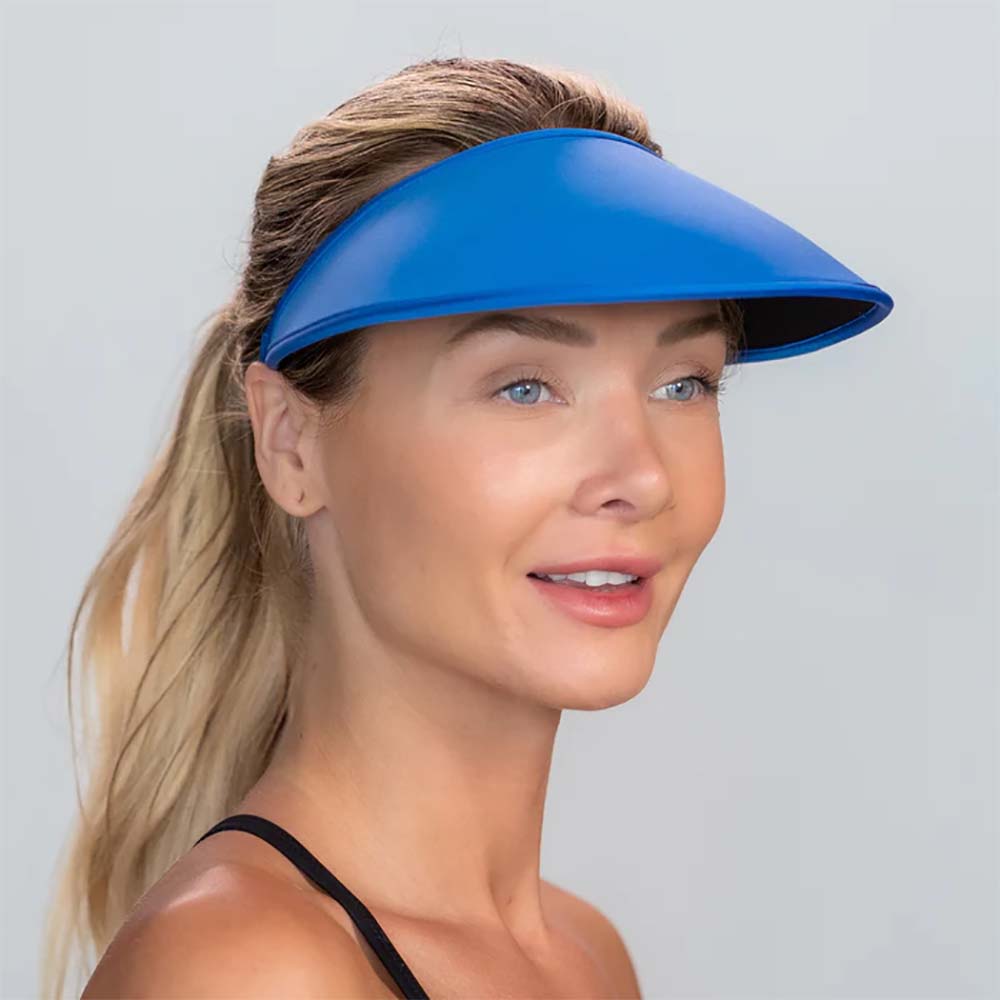 VELO No Headache® XL Lite Adjustable Strap Sun Visors in Solid Colors Visor Cap No Headache VELO-BLU Blue  