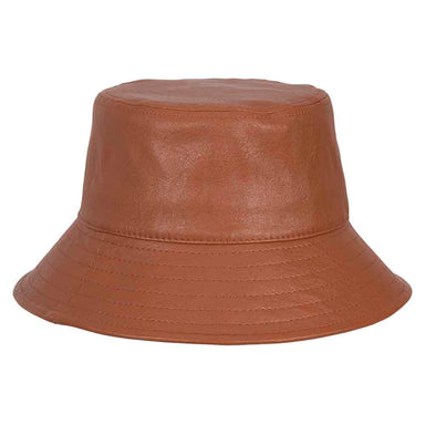 Vegan Leather Bucket Hat with Zipper - Scala Hats Bucket Hat Scala Hats LW791-ASST Rust OS