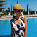 Vented Straw Brim Cap with Ribbon Bound Bill - Sun 'N' Sand Hats Facesaver Hat Sun N Sand Hats