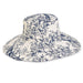 Vintage Navy Floral Pattern Cotton Sun Hat - Sun 'N' Sand Hats Wide Brim Sun Hat Sun N Sand Hats HH3348B Navy OS