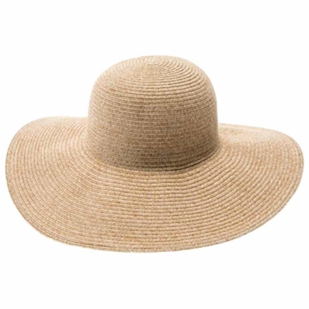 Washable Straw Wide Brim Beach Hat for Travel - Boardwalk Style Wide Brim Sun Hat Boardwalk Style Hats DA1940-LBN Toast Tweed OS (57 cm) 
