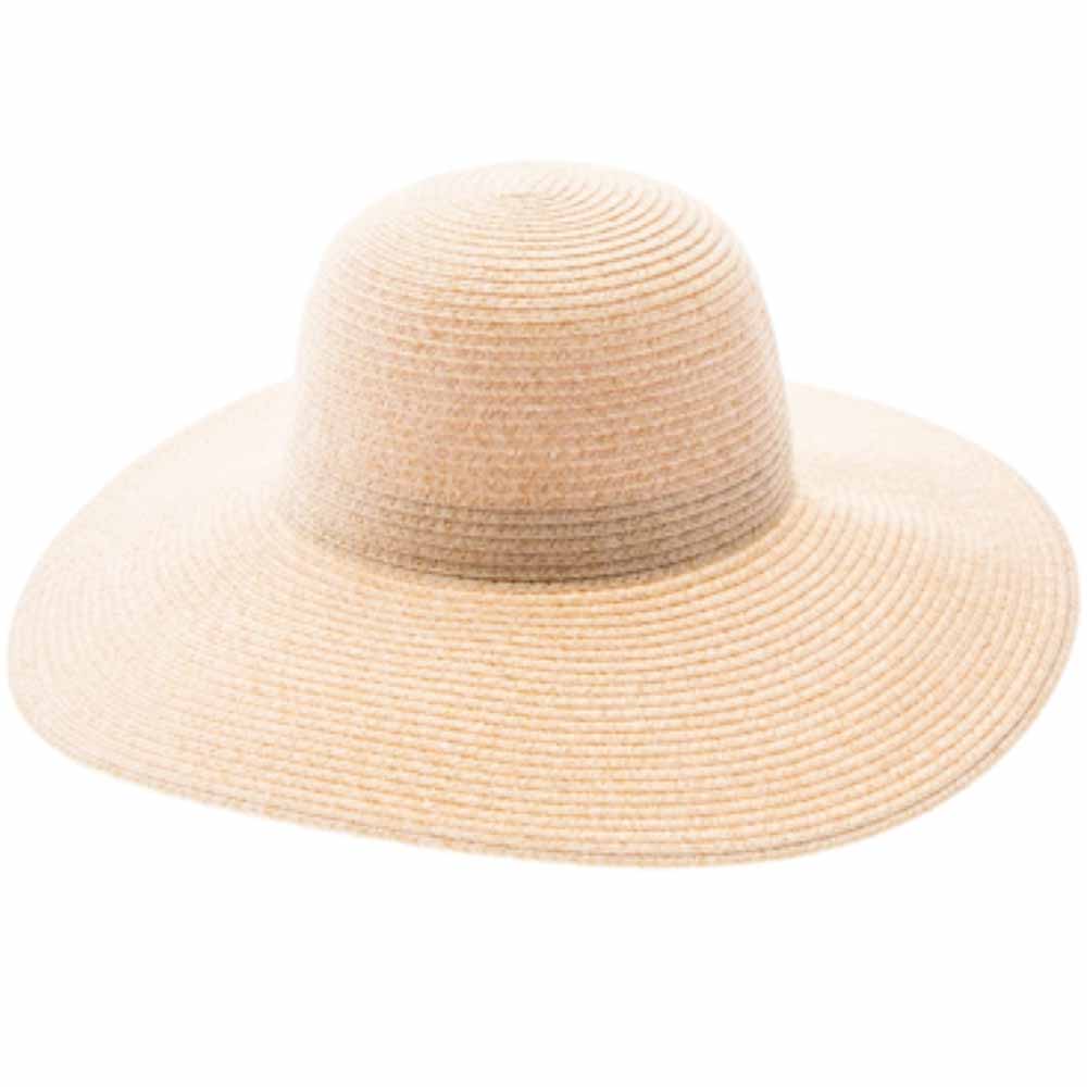 Washable Straw Wide Brim Beach Hat for Travel - Boardwalk Style Wide Brim Sun Hat Boardwalk Style Hats DA1940-IVO Natural Tweed OS (57 cm) 