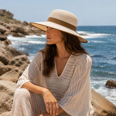 Washable Poly-Straw Sun Hat, UPF50 - Karen Keith Hats Wide Brim Sun Hat Great hats by Karen Keith