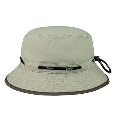 Water Repellent Bucket Hat with Adjustable Toggle - Juniper UV Hats Bucket Hat MegaCI J7267-KH Khaki Medium (57 cm) 