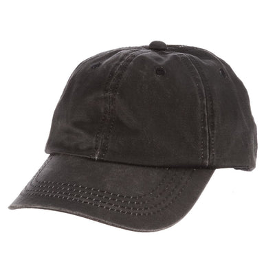 Weathered Cotton Baseball Cap, Water Repellent - DPC Outdoor Hat Cap Dorfman Hat Co. BC210-BLK Black OS