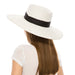 White Straw Flat Brim Bolero Hat with Black Band - Boardwalk Style Bolero Hat Boardwalk Style Hats