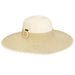 Wide Brim Beach Hat with Ring Accent - Sun 'N' Sand Hats Wide Brim Sun Hat Sun N Sand Hats HH3184A White / Natural OS (57 cm)