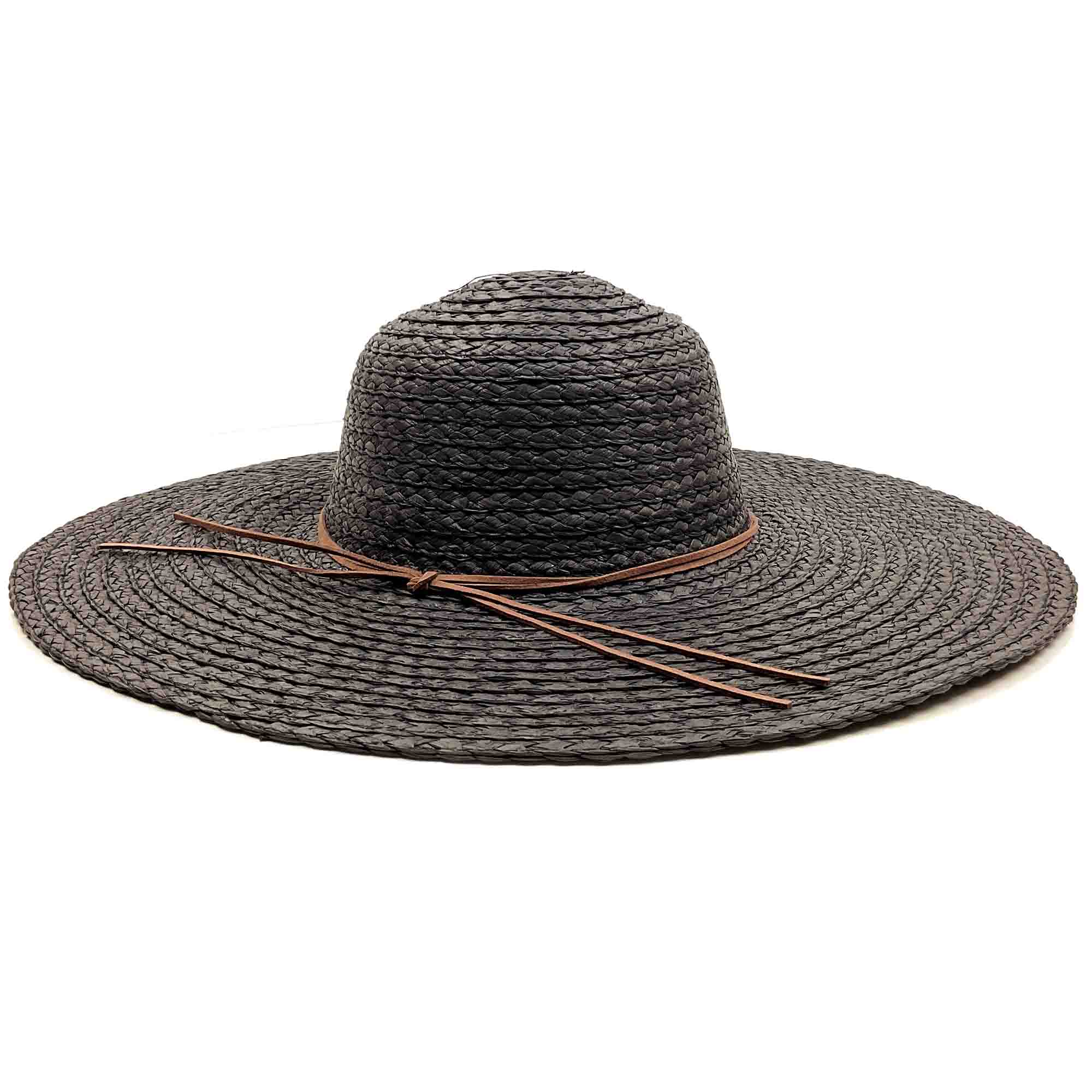 Wide Brim Braided Floppy Beach Hat for Large Heads - Fadivo  display picture 3