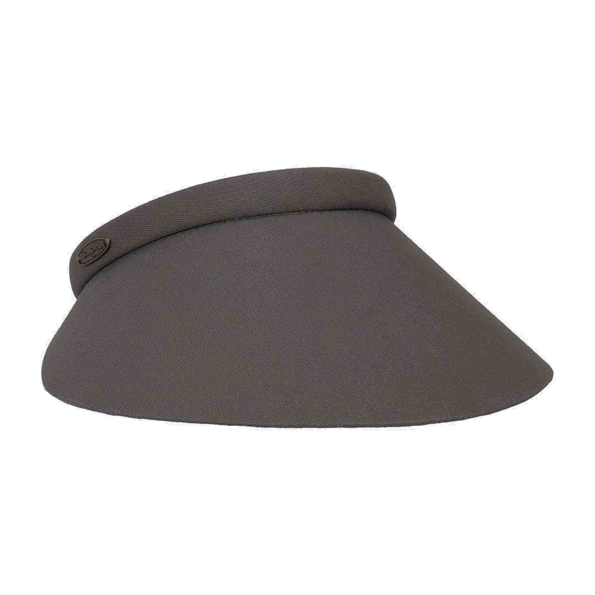 Wide Brim Clip-On Cotton Sun Visor, 4.5" - Panama Jack Visor Cap Panama Jack Hats PJL744-GREY Grey  