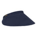 Wide Brim Clip-On Cotton Sun Visor, 4.5" - Panama Jack Visor Cap Panama Jack Hats PJL744-NAVY Navy  