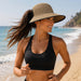 Wide Brim Straw Ponytail Facesaver Sun Hat - Jeanne Simmons Wide Brim Hat Jeanne Simmons Accessories